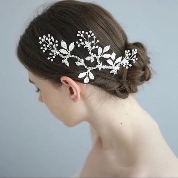 Accessories - Silver Leaf Bridal Hair Accessories Clip